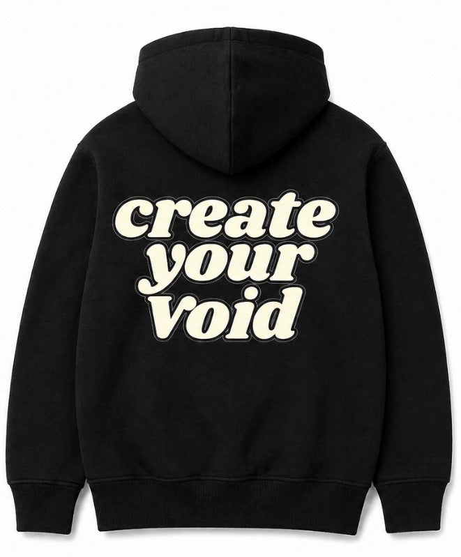 Kids hoodie noir logo crème