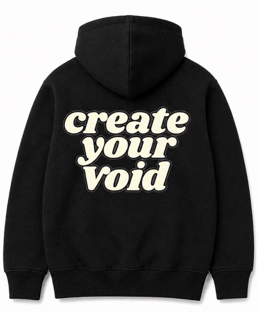 Kids hoodie noir logo crème