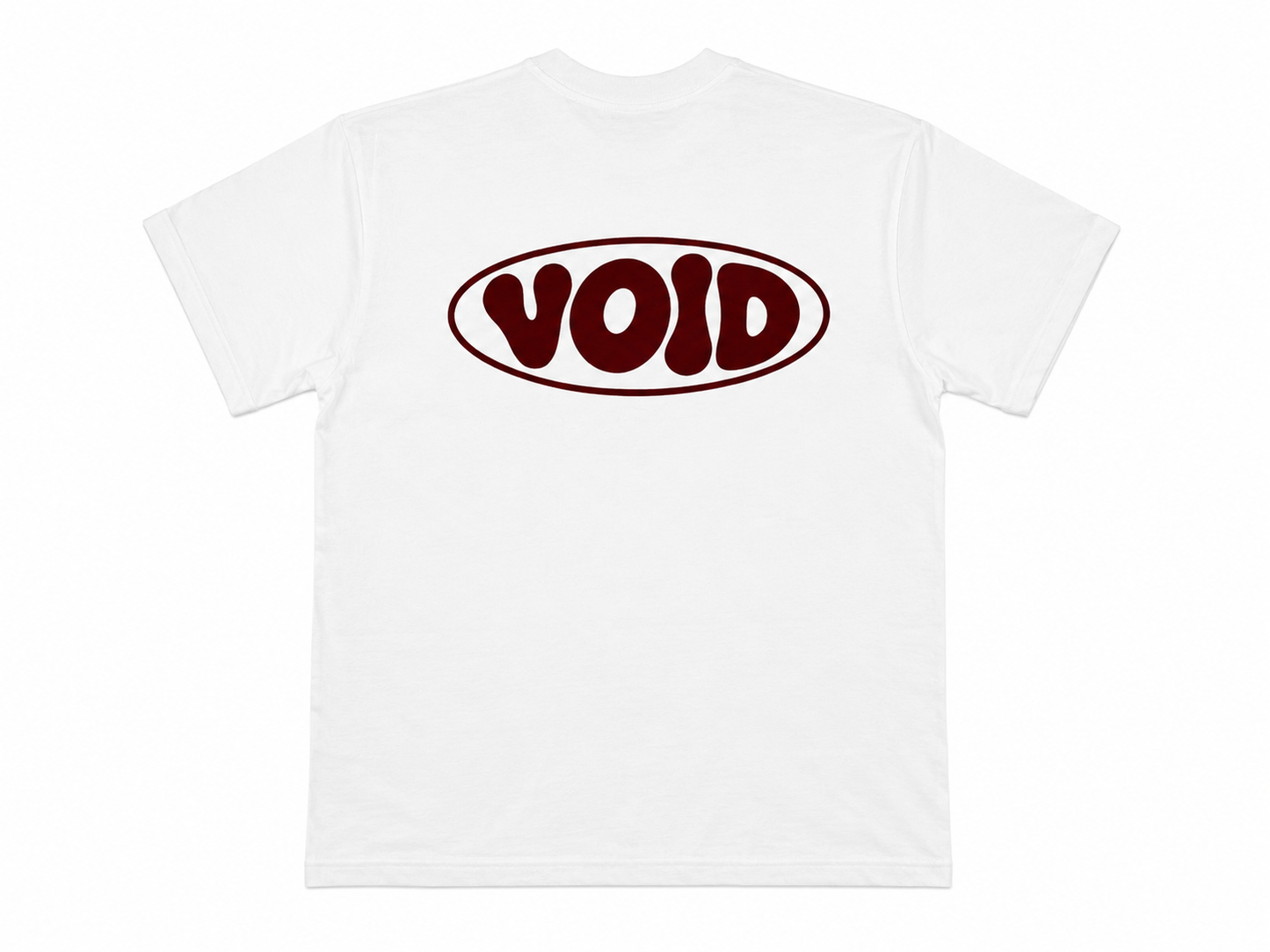 T-shirt blanc ovale brun