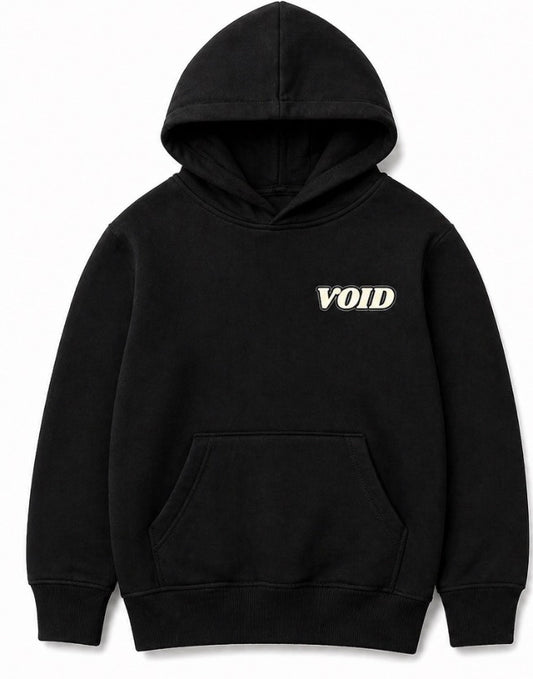 Kids hoodie noir logo crème