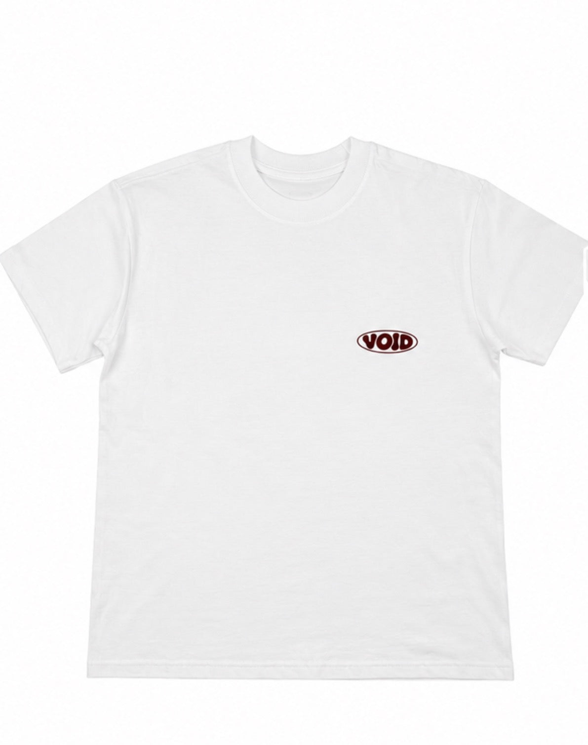T-shirt blanc ovale brun