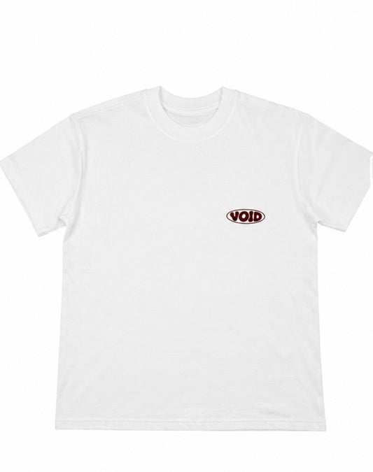 T-shirt blanc ovale brun